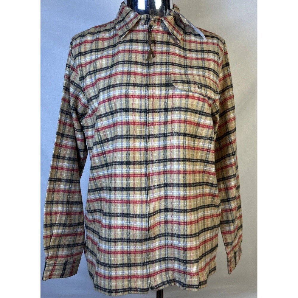 Faded Glory Women’s Size M Plaid Flannel Shirt Western Pullover Zipper New